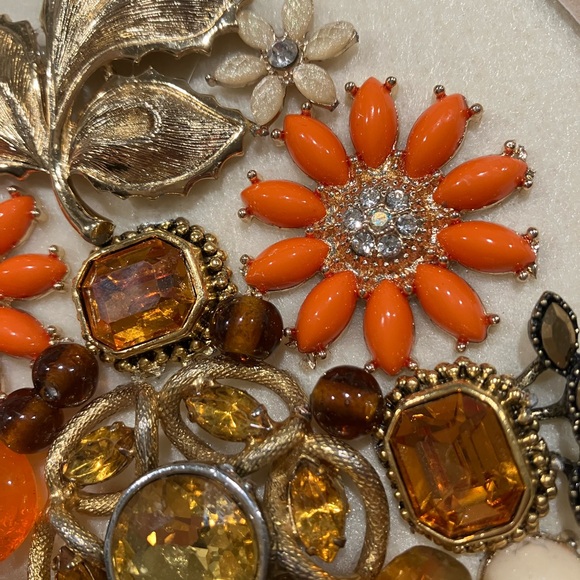 ORIGINAL JEWELRY ART COLLAGE IN FALL COLORS. UNIQUE HANDMADE OOAK GIFT 💝 IDEA - Picture 9 of 16